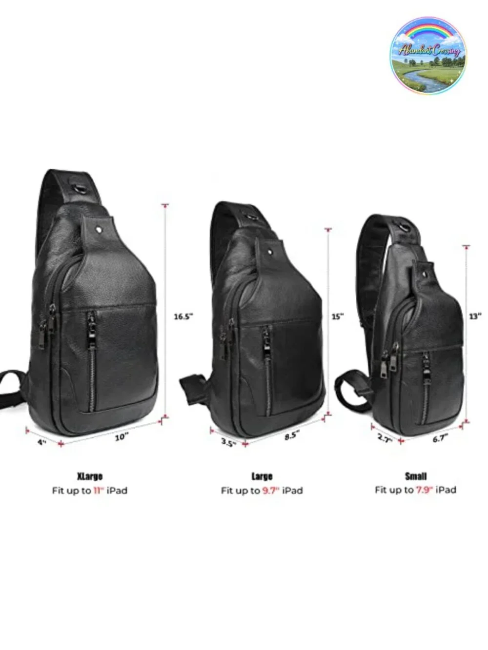 Genuine Leather Waterproof Casual Daypack Sling Crossbody Bag for Men